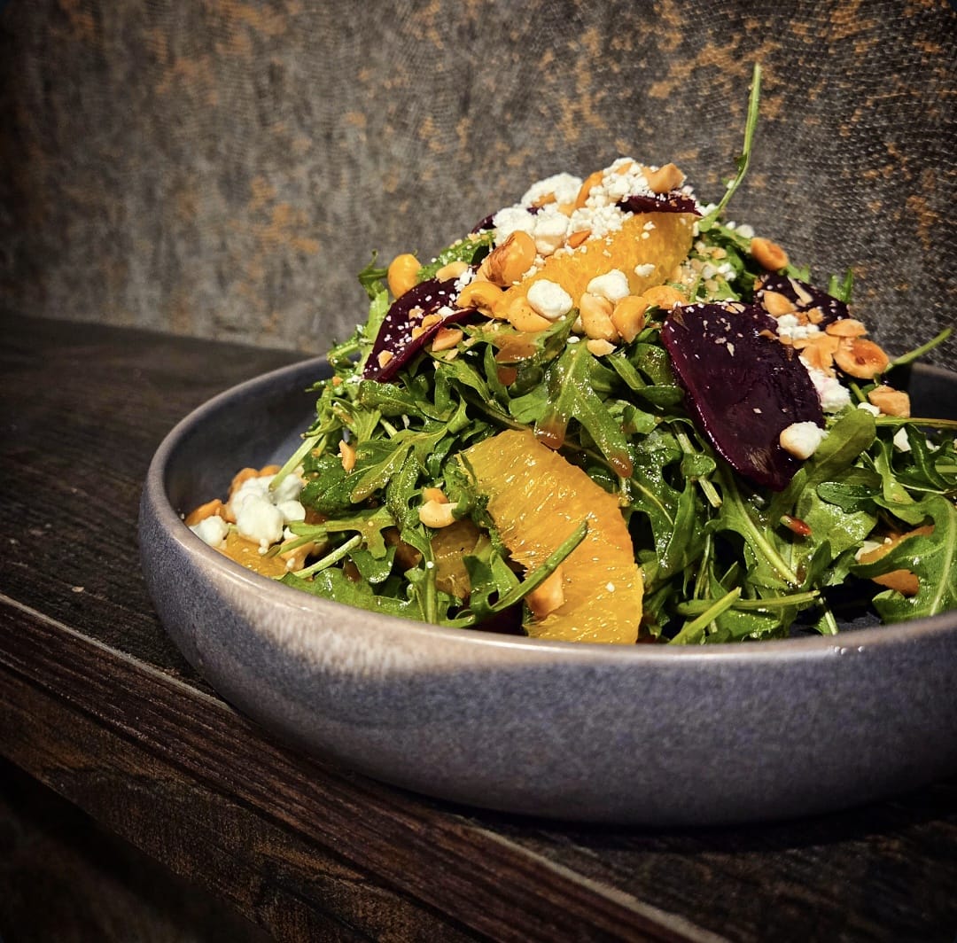 Fresh seasonal salad with elegant plating